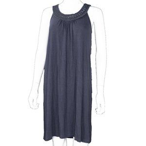 Michael Kors Stretch Knit Shift Dress Corded Neck